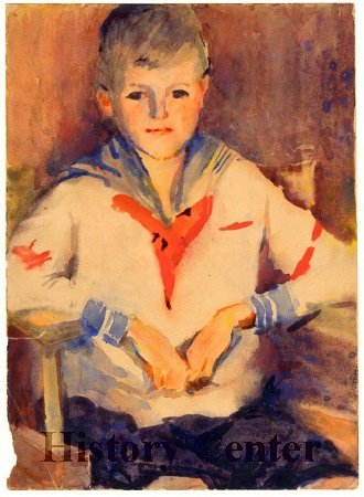 Angnes Hamilton, watercolor of Taber Hamilton Jr.