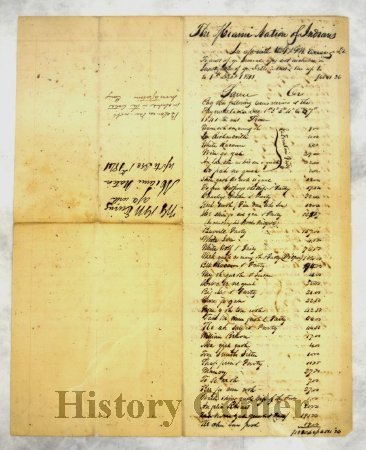 Miami debts claimed by William G. Ewing, 1841