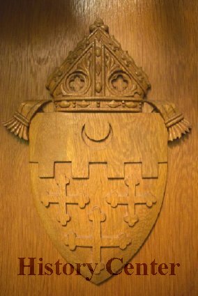 Bishop's chair used by Bishop John F. Noll at the Crosier Center, 1953-1956