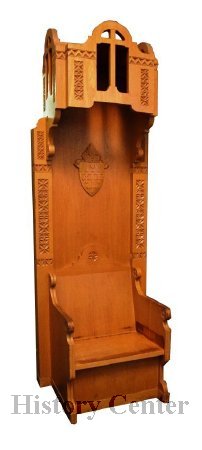 Bishop's chair used by Bishop John F. Noll at the Crosier Center, 1953-1956