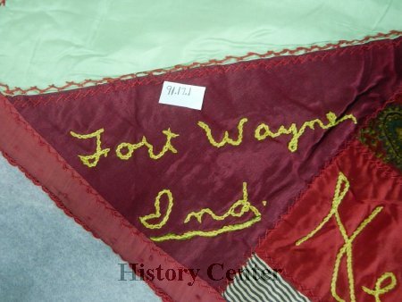 Crazy Friendship Quilt, 1914-1917, embroidery detail