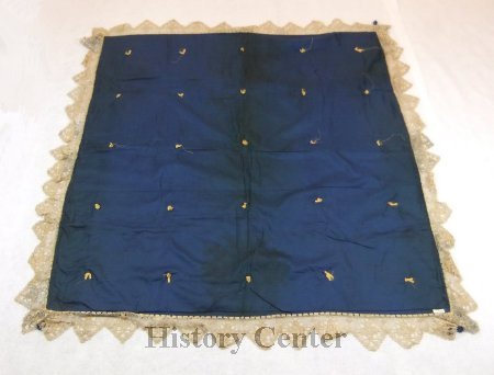 Embellished Lace Trimmed Crazy Quilt, 1884; back side